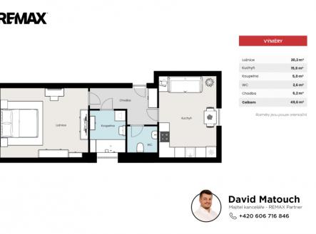 Pronájem bytu, 2+kk, 50 m²