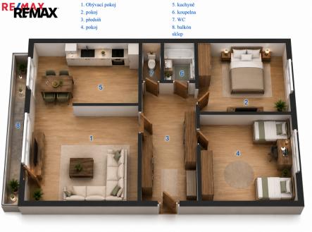 Pronájem bytu, 3+1, 80 m²