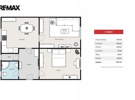 Prodej bytu, 2+1, 65 m²