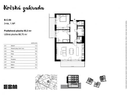 Prodej bytu, 3+kk, 92 m²