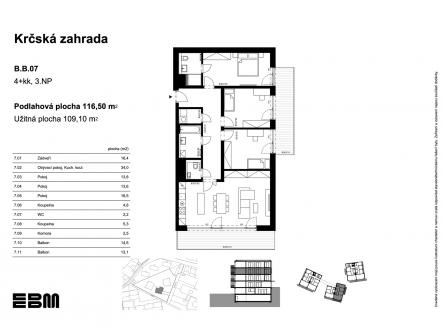 Prodej bytu, 4+kk, 117 m²