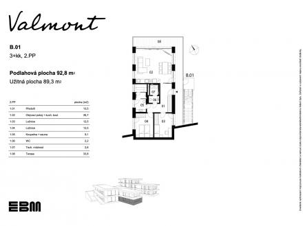 Prodej bytu, 3+kk, 93 m²