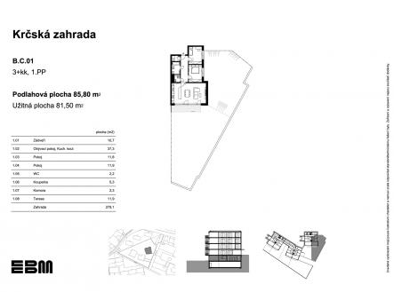 Prodej bytu, 3+kk, 86 m²