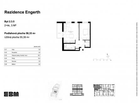 Prodej bytu, 2+kk, 58 m²