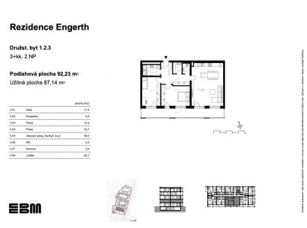 Prodej bytu, 3+kk, 92 m²