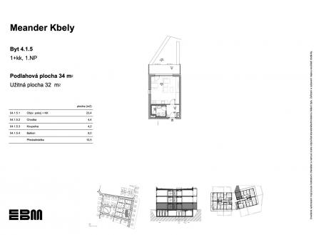 Prodej bytu, 1+kk, 34 m²