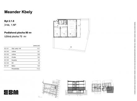 Prodej bytu, 3+kk, 80 m²