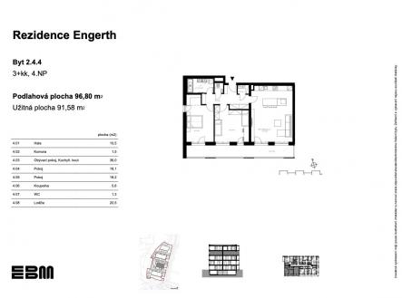 Prodej bytu, 3+kk, 92 m²
