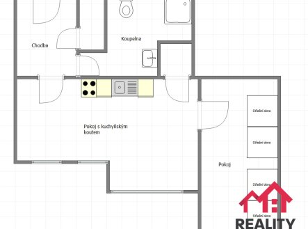 Pronájem bytu, 2+kk, 45 m², Králíky – náhled fotky 3