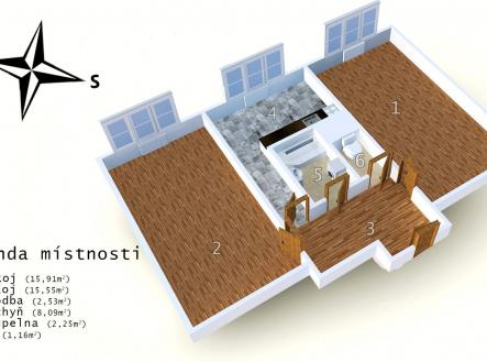 Prodej bytu, 2+1, 50 m²