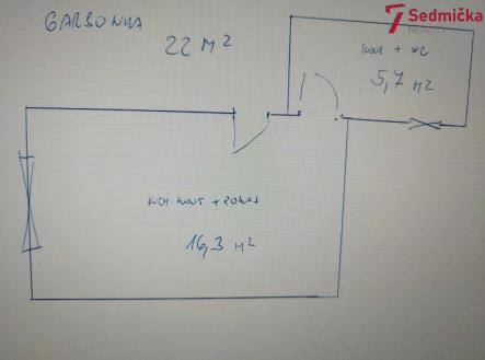 Pronájem bytu, 1+kk, 22 m²