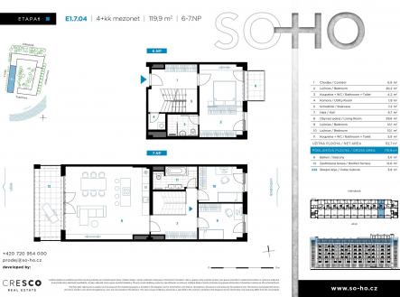 Prodej bytu, 4+kk, 119 m²