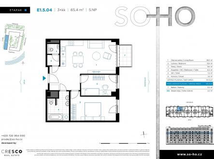 Prodej bytu, 3+kk, 65 m²