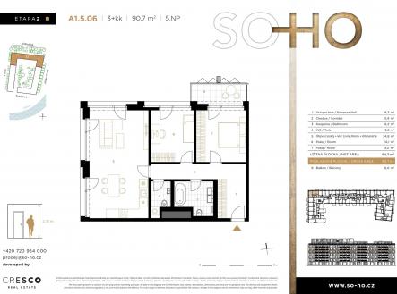 Prodej bytu, 3+kk, 97 m²