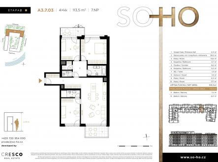 Prodej bytu, 4+kk, 127 m²