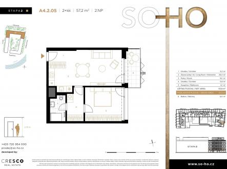 Prodej bytu, 2+kk, 73 m²