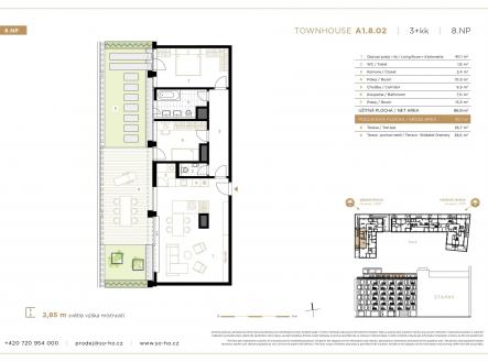 Prodej bytu, 3+kk, 92 m²