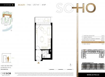 Prodej bytu, 1+kk, 34 m²