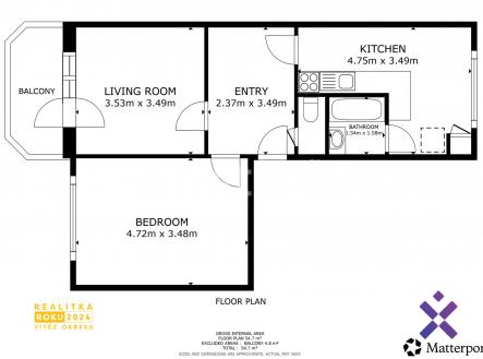 Prodej bytu, 2+1, 57 m²