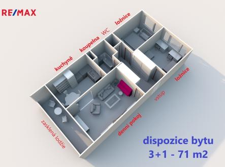 Prodej bytu, 3+1, 71 m²