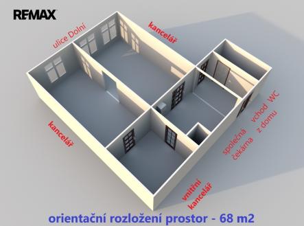 Pronájem kanceláře, 58 m²