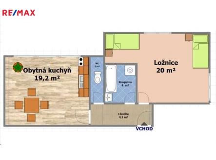 Pronájem bytu, 2+kk, 50 m²