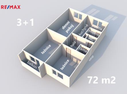 Pronájem bytu, 3+1, 76 m²