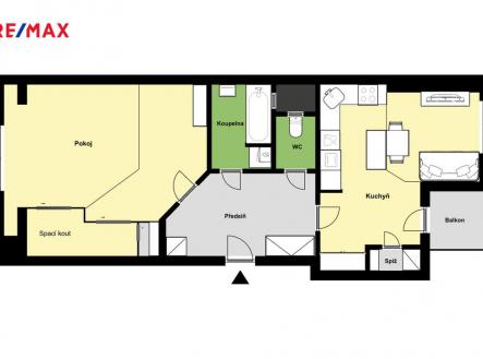 Pronájem bytu, 1+1, 64 m²