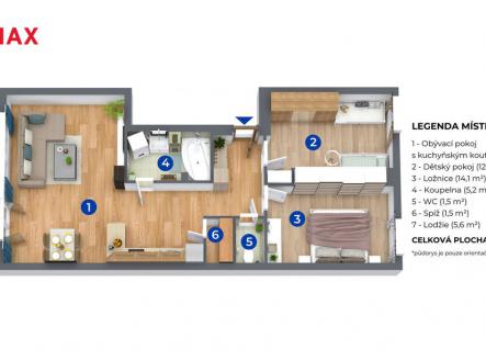 Prodej bytu, 3+kk, 74 m²