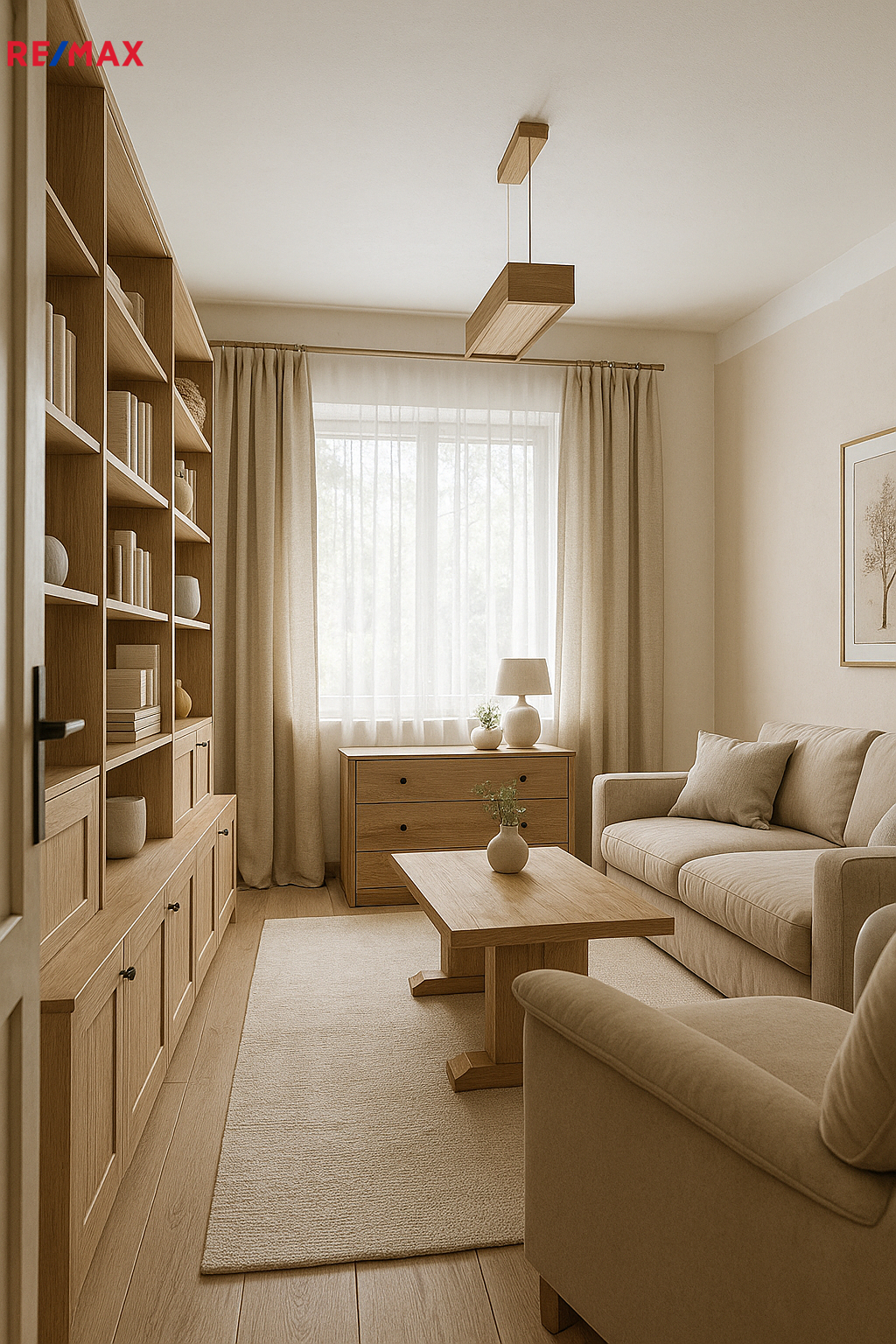 VIZUALIZACE  obývacího pokoje průchozího do kuchyně