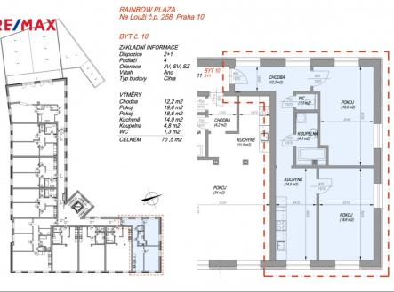 Pronájem bytu, 2+1, 70 m²
