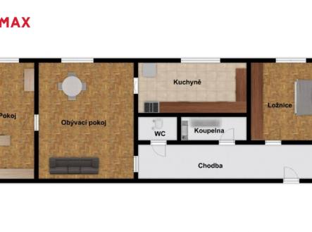 Pronájem bytu, 3+1, 59 m²