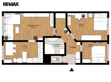 Prodej bytu, 3+1, 68 m²