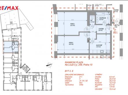 Pronájem bytu, 2+1, 72 m²
