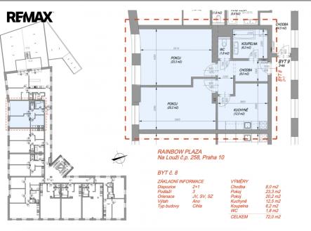 Pronájem bytu, 2+1, 72 m²