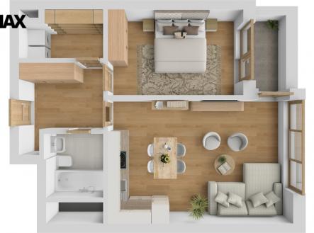 Pronájem bytu, 2+kk, 64 m²
