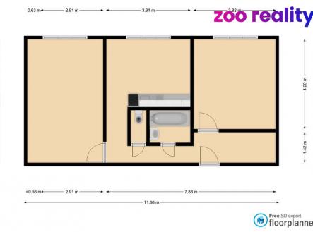 Pronájem bytu, 2+1, 62 m²