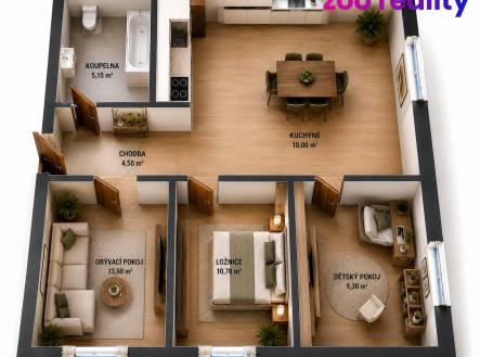 Prodej bytu, 3+1, 61 m²