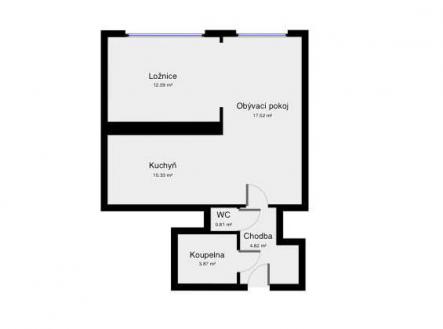 Pronájem bytu, 2+kk, 45 m²