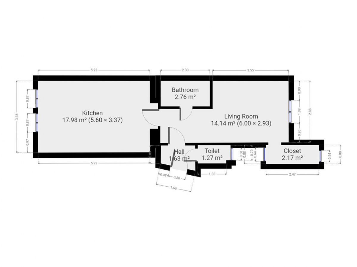 Pronájem bytu 2+kk, Nad Kolčavkou, Libeň, 17 500 Kč/měs, 39 m2