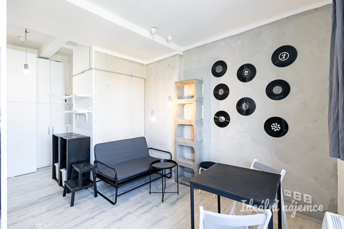 Pronájem bytu 1+kk, Biskupcova, Žižkov, 17500 Kč/měs, 22 m2