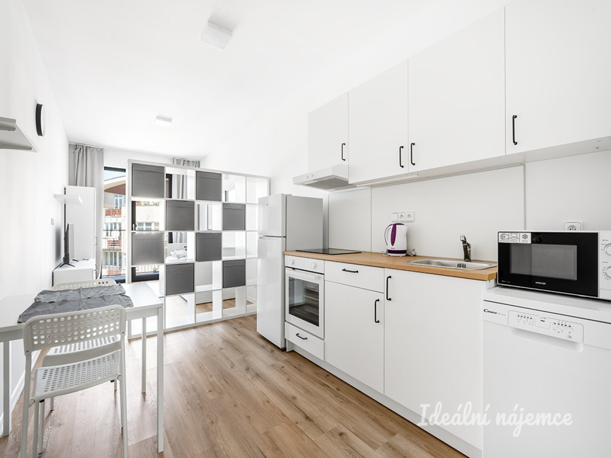 Pronájem bytu 1+kk, Za Černým mostem, Kyje, 16 000 Kč/měs, 27 m2