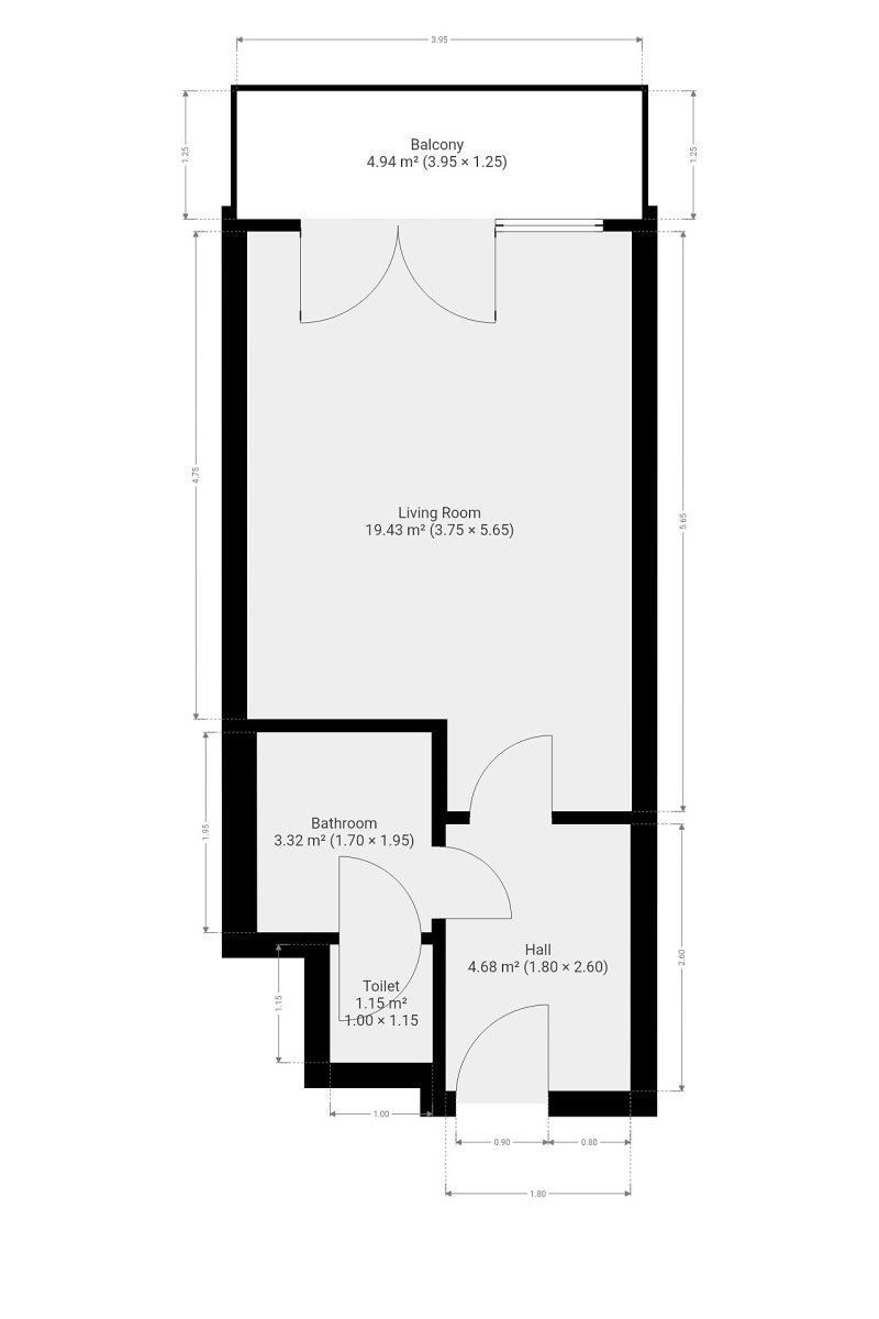 Pronájem bytu 1+kk 32 m²