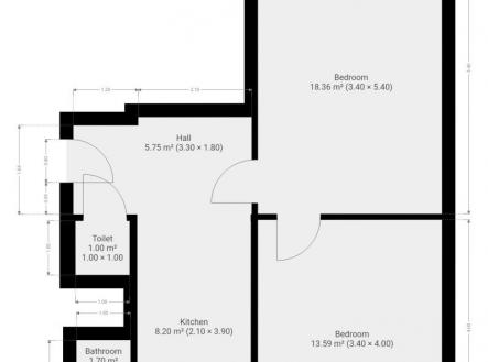 Pronájem bytu, 2+1, 56 m²