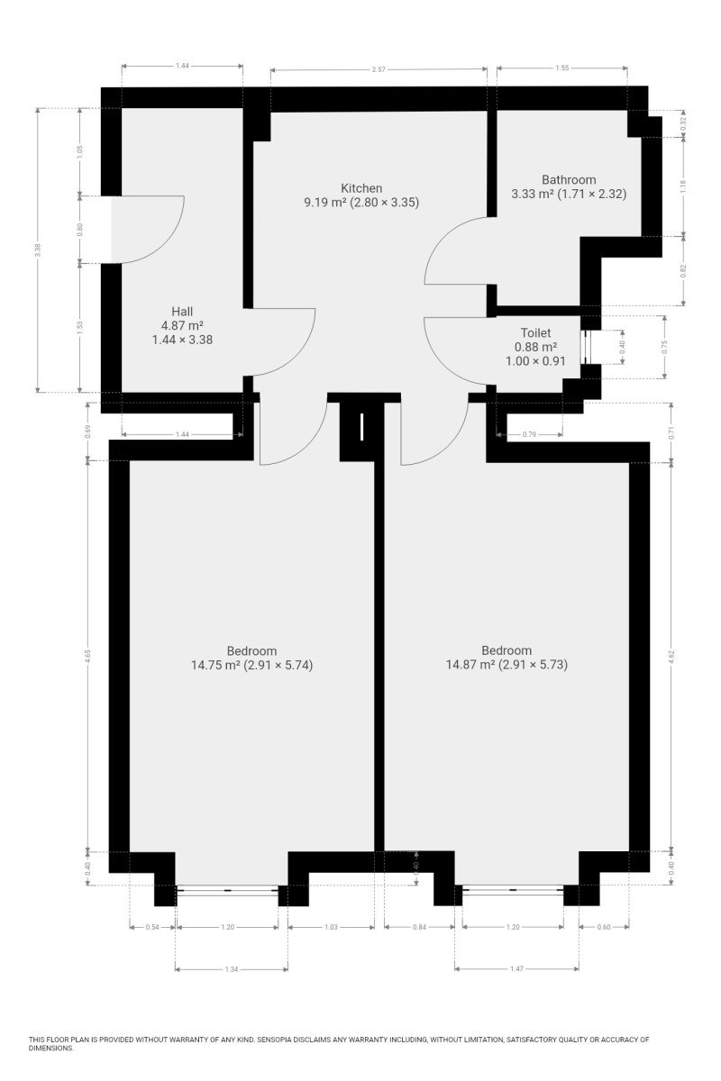 Pronájem bytu 2kk 47m²