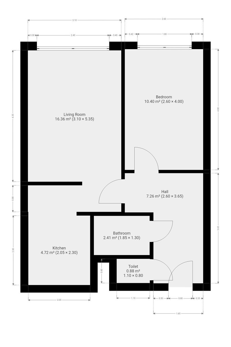 Pronájem bytu 2+kk 42 m2