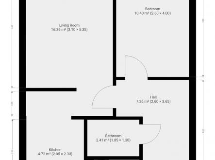 Pronájem bytu, 2+kk, 42 m²