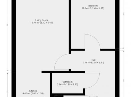Pronájem bytu, 2+kk, 45 m²