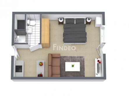 Pronájem bytu, 1+kk, 35 m²