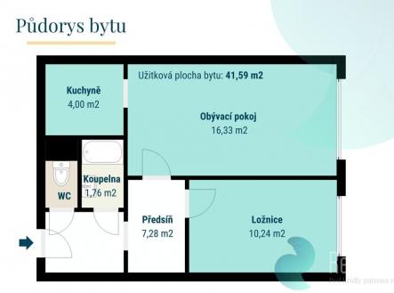 Prodej bytu, 2+kk, 42 m²